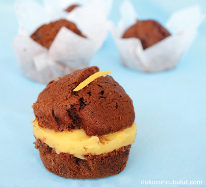 limon kremalı çikolatalı muffin